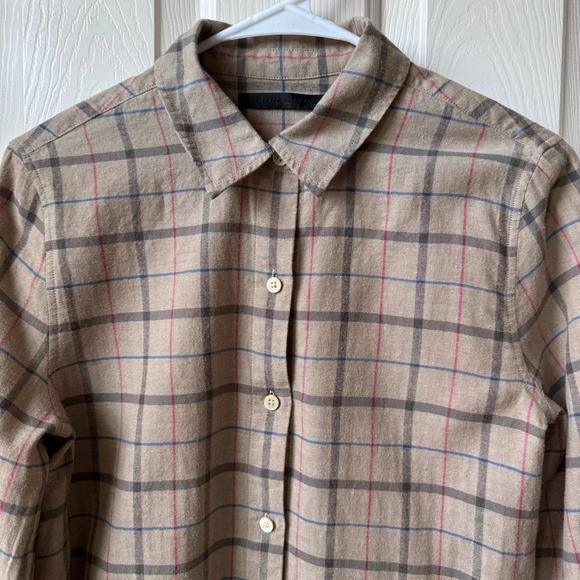Jenni Kayne Lightweight Flannel Taupe Plaid XS - Picture 9 of 11